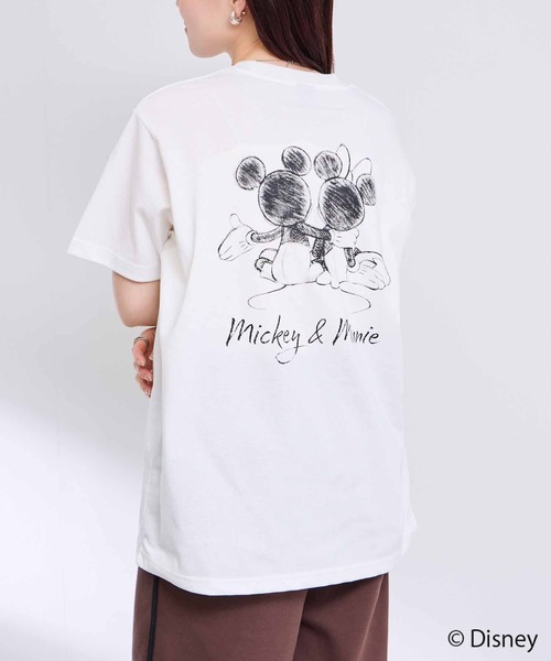 Disney（ディズニー）の「【Disney / ディズニー】キャラクター モノトーン線画プリントTシャツ（Tシャツ/カットソー・メンズ・ホワイト系1/ホワイト系2/ホワイト系3・S/M/L/XL）」の2枚目の写真