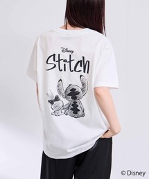 Disney（ディズニー）の「キャラクター モノトーン線画プリントTシャツ（Tシャツ/カットソー）」