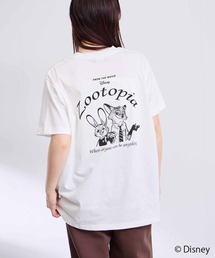 Disney（ディズニー）の「キャラクター モノトーン線画プリントTシャツ（Tシャツ/カットソー）」