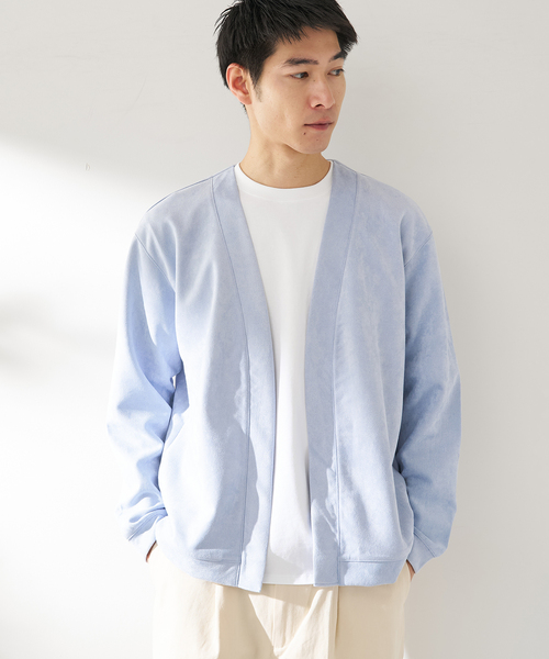 B.C STOCK（ベーセーストック）の「ライトスウェードトッパーカーディガン（カーディガン/ボレロ・メンズ・グレー/ベージュ/ネイビー/ブルー系その他・MEDIUM/LARGE）」の4枚目の写真