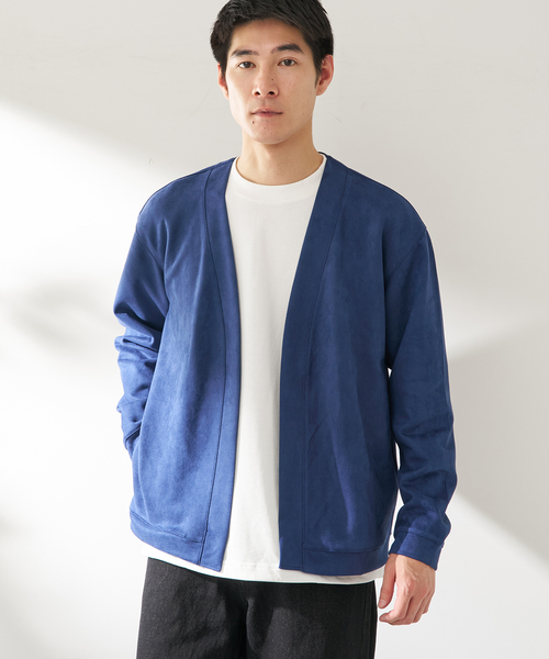 B.C STOCK（ベーセーストック）の「ライトスウェードトッパーカーディガン（カーディガン/ボレロ・メンズ・グレー/ベージュ/ネイビー/ブルー系その他・MEDIUM/LARGE）」の3枚目の写真