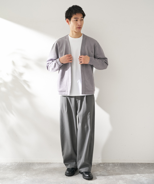 B.C STOCK（ベーセーストック）の「ライトスウェードトッパーカーディガン（カーディガン/ボレロ・メンズ・グレー/ベージュ/ネイビー/ブルー系その他・MEDIUM/LARGE）」の5枚目の写真