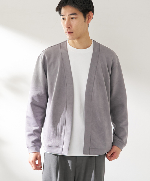 B.C STOCK（ベーセーストック）の「ライトスウェードトッパーカーディガン（カーディガン/ボレロ・メンズ・グレー/ベージュ/ネイビー/ブルー系その他・MEDIUM/LARGE）」の6枚目の写真