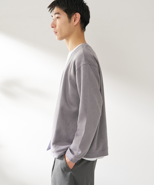 B.C STOCK（ベーセーストック）の「ライトスウェードトッパーカーディガン（カーディガン/ボレロ・メンズ・グレー/ベージュ/ネイビー/ブルー系その他・MEDIUM/LARGE）」の7枚目の写真