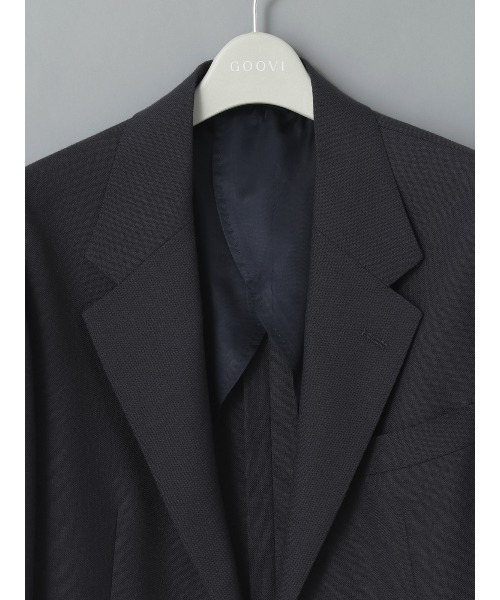 GOOVI（グービ）の「GOOVI／ジャケット／ハイツイストトロピカルウール／無地（スーツジャケット・メンズ・ネイビー・3/2/1）」の3枚目の写真