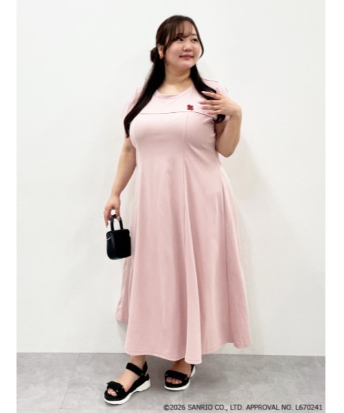 sanrio（サンリオ）の「＜大きいサイズ＞【ハローキティ】Aラインフレアカットワンピース marun（ワンピース・レディース・ピンク/ブラック・5L/4L/3L/LL/L）」の21枚目の写真