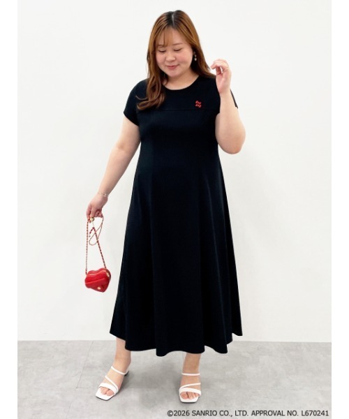 sanrio（サンリオ）の「＜大きいサイズ＞【ハローキティ】Aラインフレアカットワンピース marun（ワンピース・レディース・ピンク/ブラック・5L/4L/3L/LL/L）」の13枚目の写真