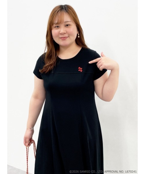 sanrio（サンリオ）の「＜大きいサイズ＞【ハローキティ】Aラインフレアカットワンピース marun（ワンピース・レディース・ピンク/ブラック・5L/4L/3L/LL/L）」の17枚目の写真