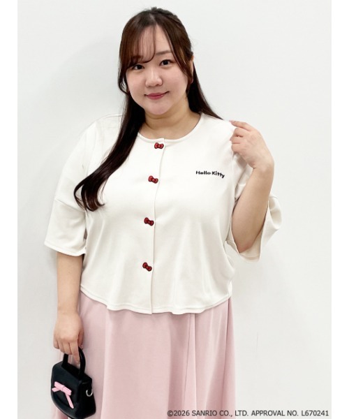 sanrio（サンリオ）の「＜大きいサイズ＞【ハローキティ】Aラインフレアカットワンピース marun（ワンピース・レディース・ピンク/ブラック・5L/4L/3L/LL/L）」の11枚目の写真
