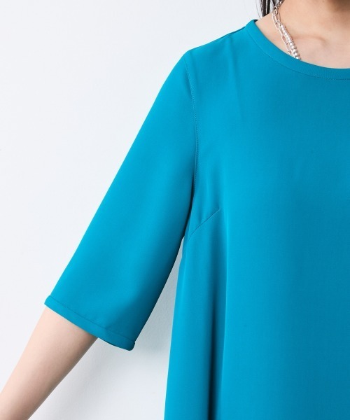 CHIC STYLE(シックスタイル)の「Aライン5分袖マキシワンピース<大きいサイズ有>シックスタイル(ワンピース・レディース・ターコイズブルー/ブラック・L/M/5L/4L/3L/LL)」の13枚目の写真