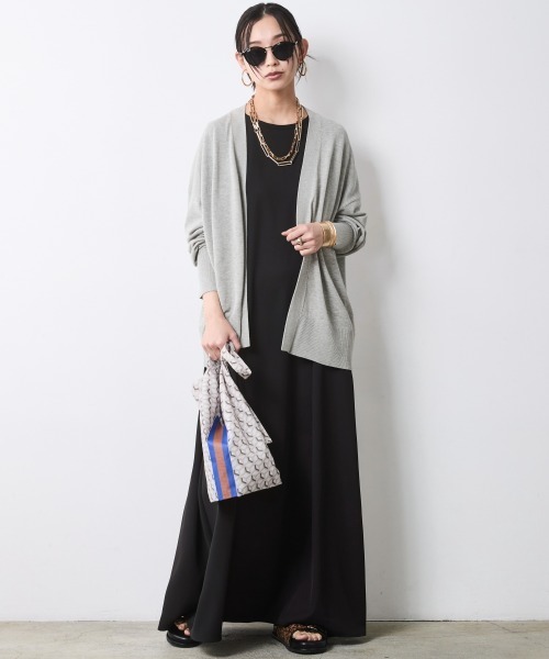 CHIC STYLE(シックスタイル)の「Aライン5分袖マキシワンピース<大きいサイズ有>シックスタイル(ワンピース・レディース・ターコイズブルー/ブラック・L/M/5L/4L/3L/LL)」の14枚目の写真