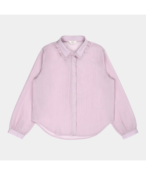 PIGMENT(ピグメント)の「ジャンクルネックフリルブラウス (KYBL2511063)(シャツ/ブラウス・レディース・アイボリー/パープル・FREE)」の2枚目の写真