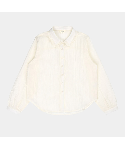 PIGMENT(ピグメント)の「ジャンクルネックフリルブラウス (KYBL2511063)(シャツ/ブラウス・レディース・アイボリー/パープル・FREE)」の1枚目の写真