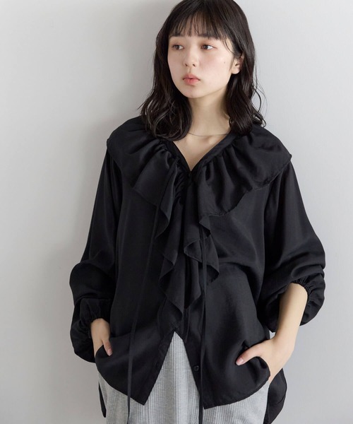 pocket（ポケット）の「フリルブラウス（シャツ/ブラウス・レディース・ブルー系その他/オフホワイト/ブラック・FREE）」の20枚目の写真