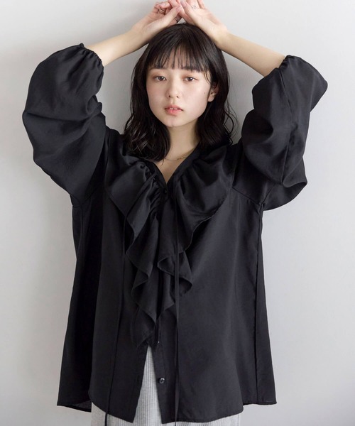 pocket（ポケット）の「フリルブラウス（シャツ/ブラウス・レディース・ブルー系その他/オフホワイト/ブラック・FREE）」の19枚目の写真