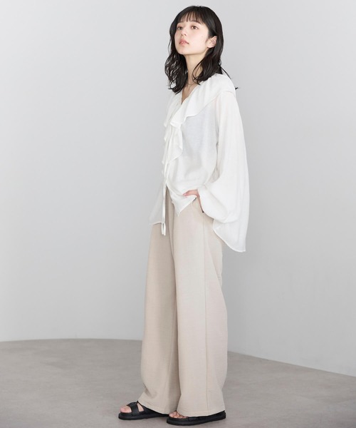 pocket（ポケット）の「フリルブラウス（シャツ/ブラウス・レディース・ブルー系その他/オフホワイト/ブラック・FREE）」の12枚目の写真