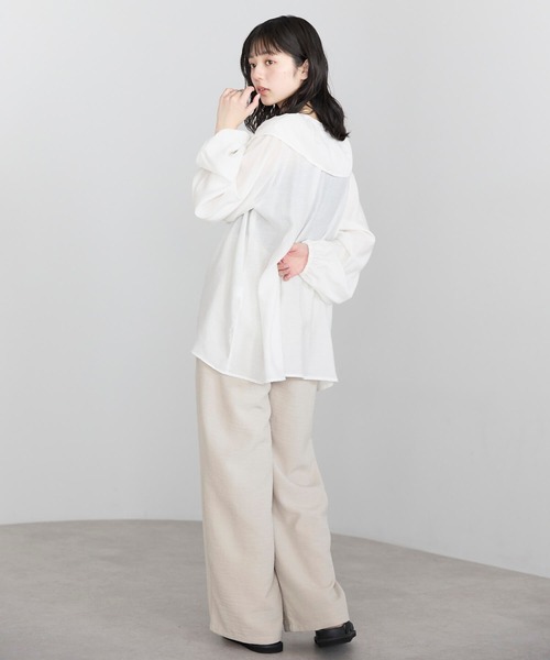 pocket（ポケット）の「フリルブラウス（シャツ/ブラウス・レディース・ブルー系その他/オフホワイト/ブラック・FREE）」の13枚目の写真