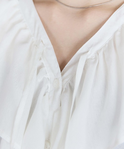 pocket（ポケット）の「フリルブラウス（シャツ/ブラウス・レディース・ブルー系その他/オフホワイト/ブラック・FREE）」の15枚目の写真