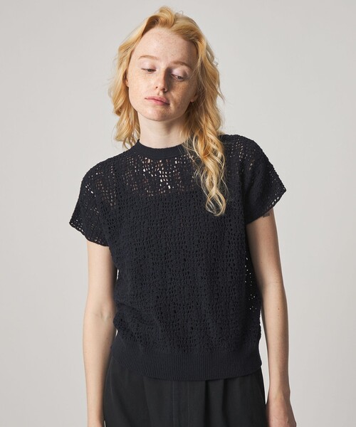 Steven Alan（スティーブンアラン）の「＜Steven Alan＞ハンド ニット ショートスリーブ プルオーバー（ニット/セーター・レディース・オフホワイト/ネイビー・FREE）」の16枚目の写真