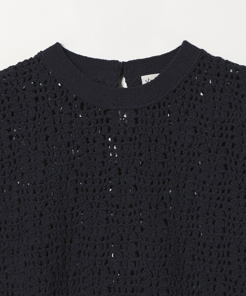 Steven Alan（スティーブンアラン）の「＜Steven Alan＞ハンド ニット ショートスリーブ プルオーバー（ニット/セーター・レディース・オフホワイト/ネイビー・FREE）」の11枚目の写真
