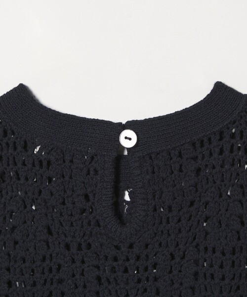 Steven Alan（スティーブンアラン）の「＜Steven Alan＞ハンド ニット ショートスリーブ プルオーバー（ニット/セーター・レディース・オフホワイト/ネイビー・FREE）」の8枚目の写真