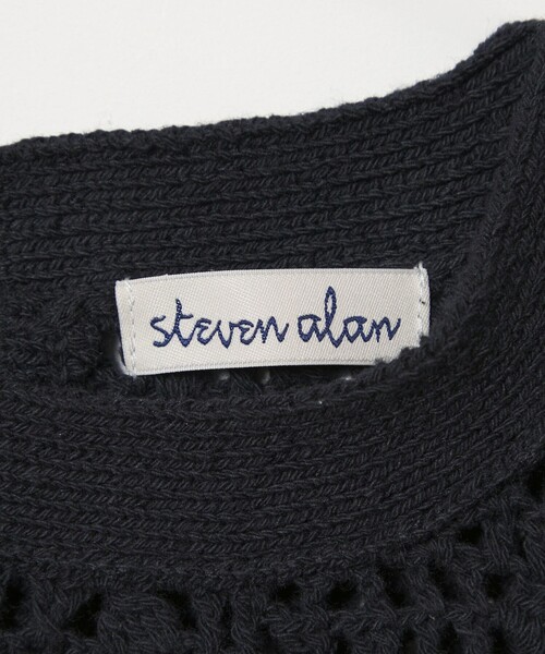 Steven Alan（スティーブンアラン）の「＜Steven Alan＞ハンド ニット ショートスリーブ プルオーバー（ニット/セーター・レディース・オフホワイト/ネイビー・FREE）」の6枚目の写真