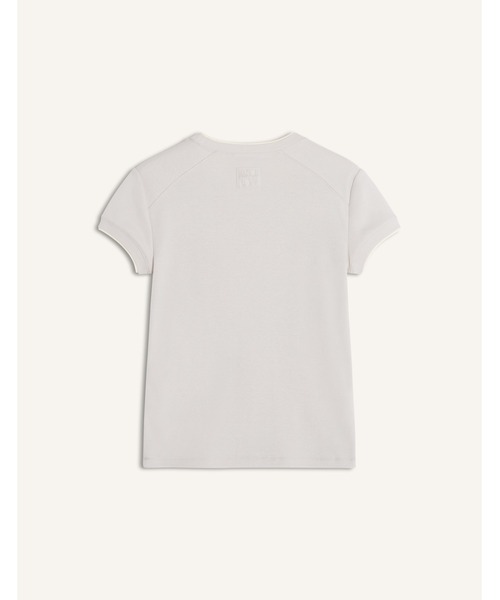 Maison Kitsune(メゾンキツネ)の「CONTRASTED RIB FITTED TEE-SHIRT(Tシャツ/カットソー・レディース・グレイッシュベージュ・M/S/XS)」の2枚目の写真