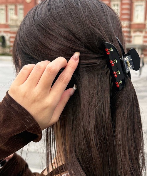 kutirlune／チェリーバンスクリップ（バレッタ/ヘアクリップ）｜kutir