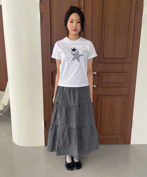 UNE MANSION(ユヌマンション)の「スターアップリケTシャツカットソー(Tシャツ/カットソー・レディース・ホワイト/ネイビー・FREE)」の16枚目の写真