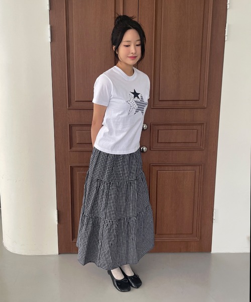 UNE MANSION(ユヌマンション)の「スターアップリケTシャツカットソー(Tシャツ/カットソー・レディース・ホワイト/ネイビー・FREE)」の9枚目の写真