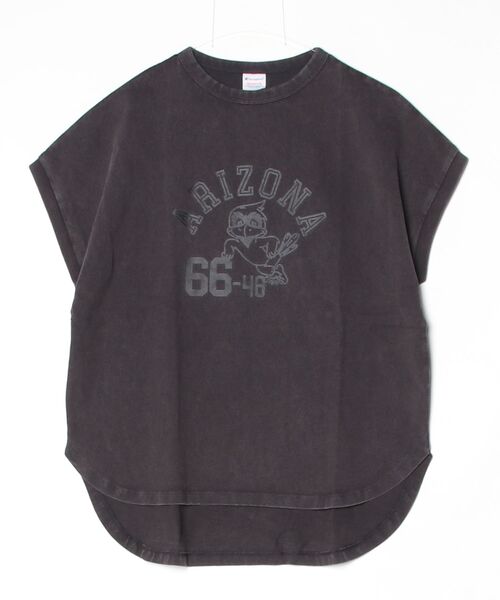 Champion(チャンピオン)の「チャンピオン FRENCH SLEEVE SHIRT(Tシャツ/カットソー・レディース・チャコールグレー/アーミー・M/L)」の2枚目の写真