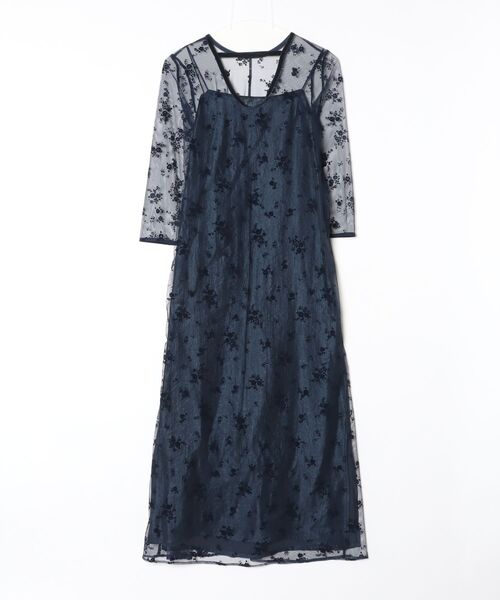 kaene（カエン）の「kaene/フロッキーサテン2wayドレス（ドレス・レディース・ブラック/ネイビー・36）」の3枚目の写真