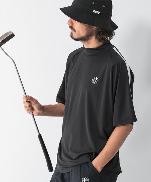OOPS 吸水速乾ラインモックネックTシャツ（Tシャツ/カットソー