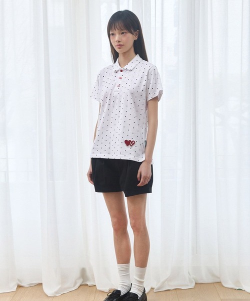 Video Jockey(ビデオジョッキー)の「VIDEO JOCKEY/ドットポロトップス(Tシャツ/カットソー・レディース・ブラック/ホワイト・X-SMALL)」の3枚目の写真