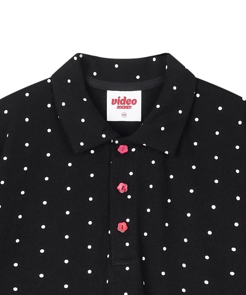 Video Jockey(ビデオジョッキー)の「VIDEO JOCKEY/ドットポロトップス(Tシャツ/カットソー・レディース・ブラック/ホワイト・X-SMALL)」の11枚目の写真