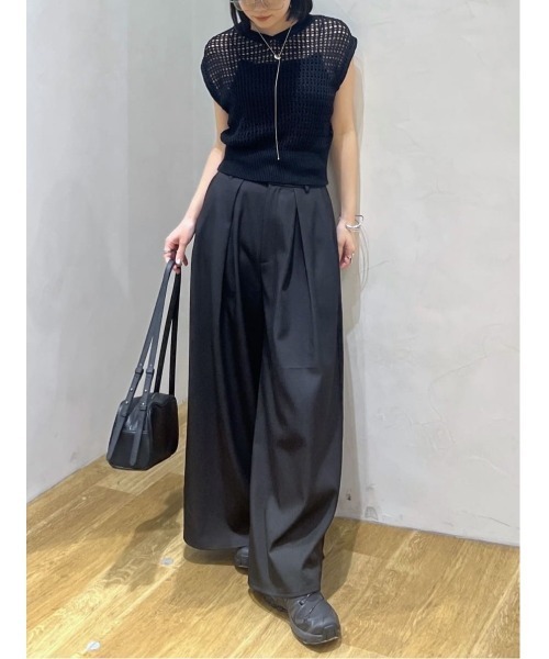 STYLEMIXER(スタイルミキサー)の「ローウエストタックワイドパンツ(その他パンツ・レディース・ベージュ/ブラック/アイボリー・MEDIUM/SMALL)」の6枚目の写真