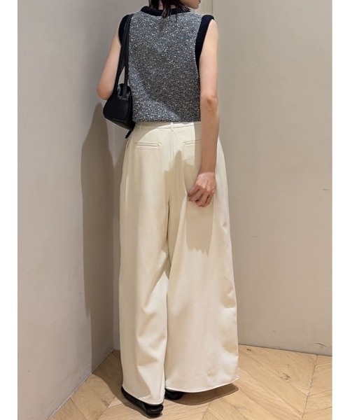 STYLEMIXER(スタイルミキサー)の「ローウエストタックワイドパンツ(その他パンツ・レディース・ベージュ/ブラック/アイボリー・MEDIUM/SMALL)」の5枚目の写真