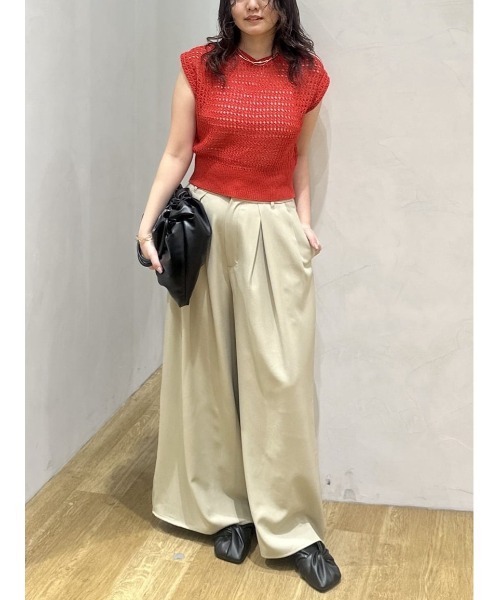 STYLEMIXER(スタイルミキサー)の「ローウエストタックワイドパンツ(その他パンツ・レディース・ベージュ/ブラック/アイボリー・MEDIUM/SMALL)」の7枚目の写真