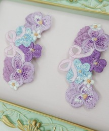 Chalmiere | パンジー刺繍クリップセット(チャーム)