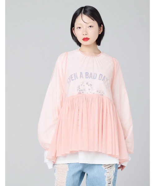 Little sunny bite(リトルサニーバイト)の「【8】【it】【Little Sunny Bite 】tulle girly tunick(シャツ/ブラウス・レディース・ピンク/グリーン/ブラック・MEDIUM/SMALL)」の1枚目の写真