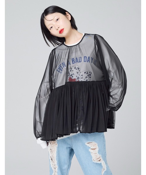 Little sunny bite(リトルサニーバイト)の「【8】【it】【Little Sunny Bite 】tulle girly tunick(シャツ/ブラウス・レディース・ピンク/グリーン/ブラック・MEDIUM/SMALL)」の2枚目の写真