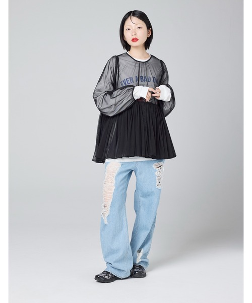 Little sunny bite(リトルサニーバイト)の「【8】【it】【Little Sunny Bite 】tulle girly tunick(シャツ/ブラウス・レディース・ピンク/グリーン/ブラック・MEDIUM/SMALL)」の11枚目の写真
