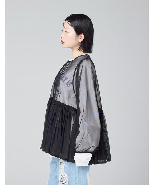 Little sunny bite(リトルサニーバイト)の「【8】【it】【Little Sunny Bite 】tulle girly tunick(シャツ/ブラウス・レディース・ピンク/グリーン/ブラック・MEDIUM/SMALL)」の12枚目の写真