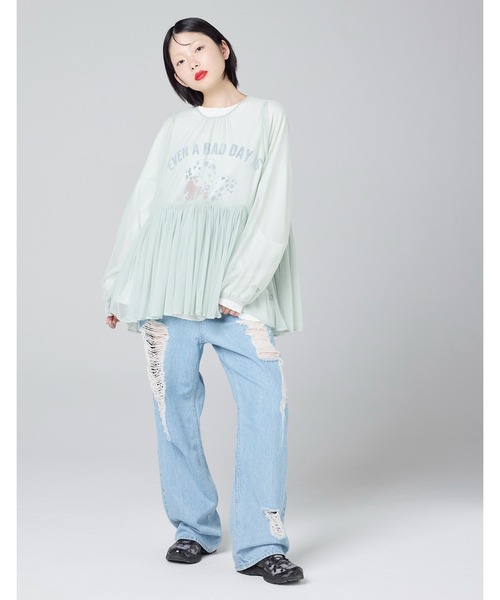 Little sunny bite(リトルサニーバイト)の「【8】【it】【Little Sunny Bite 】tulle girly tunick(シャツ/ブラウス・レディース・ピンク/グリーン/ブラック・MEDIUM/SMALL)」の22枚目の写真