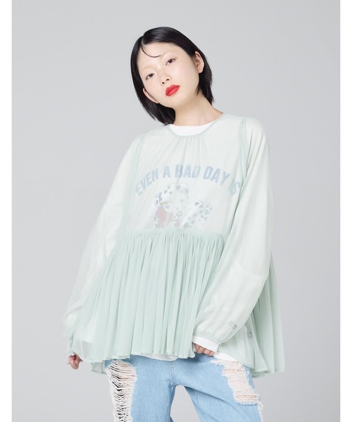 Little sunny bite(リトルサニーバイト)の「【8】【it】【Little Sunny Bite 】tulle girly tunick(シャツ/ブラウス・レディース・ピンク/グリーン/ブラック・MEDIUM/SMALL)」の21枚目の写真