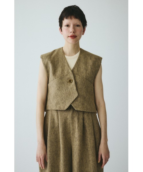 HeRIN.CYE(ヘリンドットサイ)の「Tweed butcher vest / ツイードブッチャーベスト(ベスト・レディース・ブラック/ライトブルー/ベージュ・FREE)」の1枚目の写真