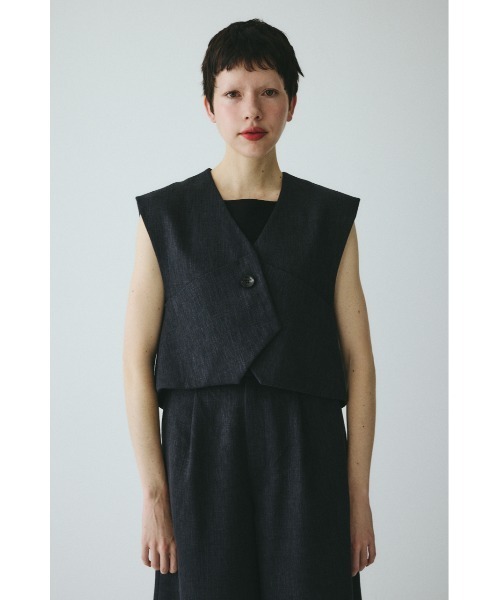 HeRIN.CYE(ヘリンドットサイ)の「Tweed butcher vest / ツイードブッチャーベスト(ベスト・レディース・ブラック/ライトブルー/ベージュ・FREE)」の2枚目の写真