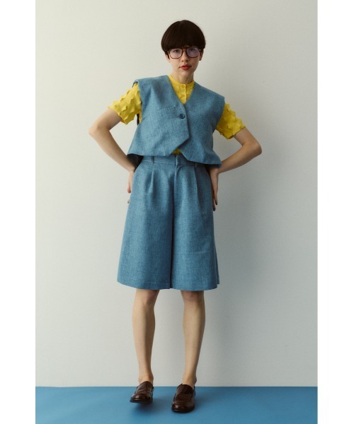 HeRIN.CYE(ヘリンドットサイ)の「Tweed butcher vest / ツイードブッチャーベスト(ベスト・レディース・ブラック/ライトブルー/ベージュ・FREE)」の7枚目の写真