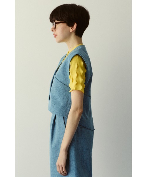 HeRIN.CYE(ヘリンドットサイ)の「Tweed butcher vest / ツイードブッチャーベスト(ベスト・レディース・ブラック/ライトブルー/ベージュ・FREE)」の20枚目の写真