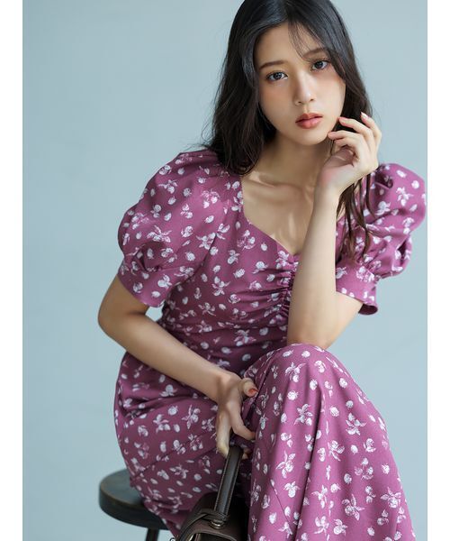 SNIDEL(スナイデル)の「【販路限定サイズあり】Sustainableフルーツプリントワンピース(ワンピース・レディース・ダークネイビー/ピンク/アイボリー・00/2/1/0)」の8枚目の写真